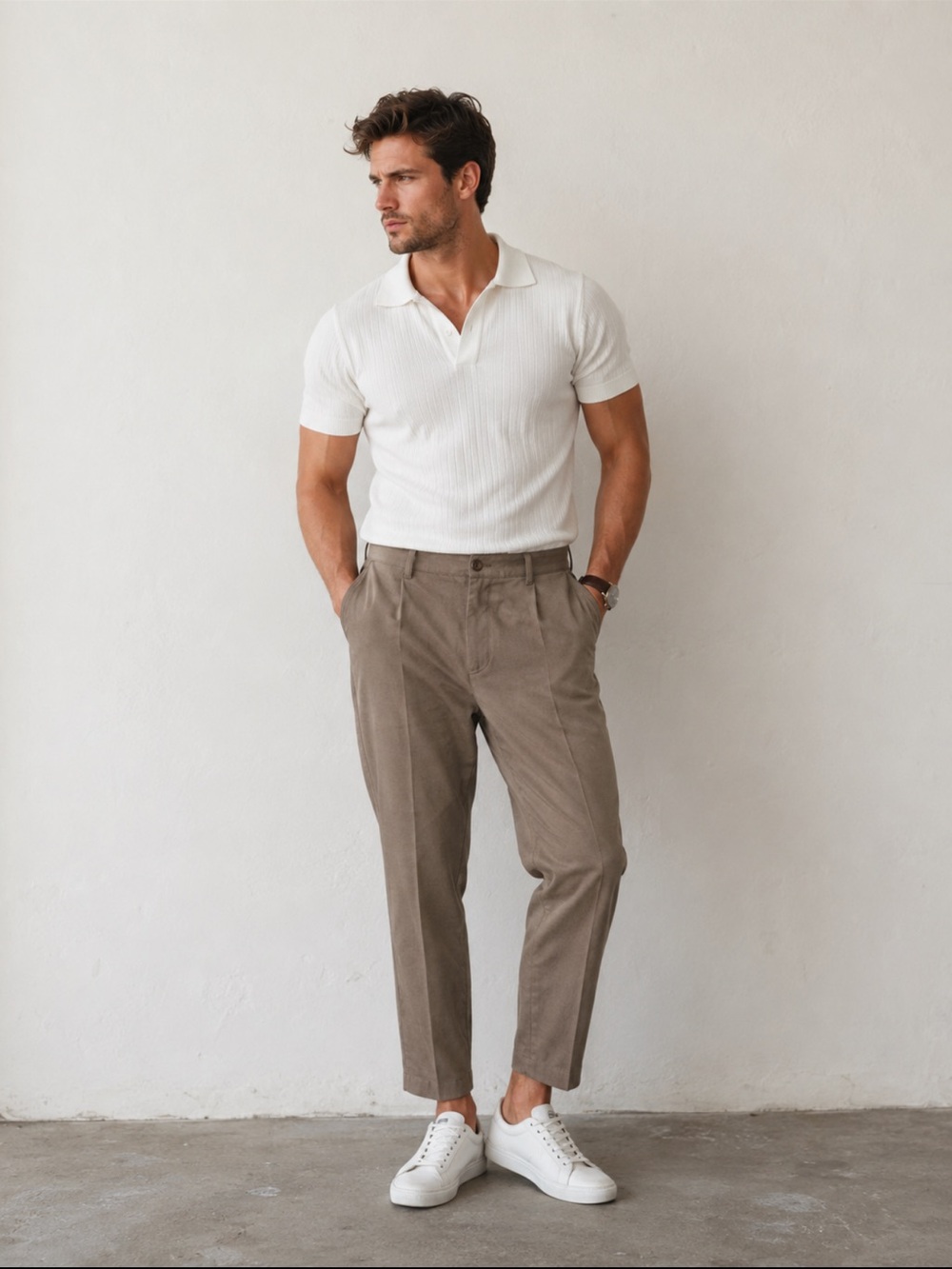 True Classic Men’s Tan Stretch Chino Pants Size 38 Casual Trousers